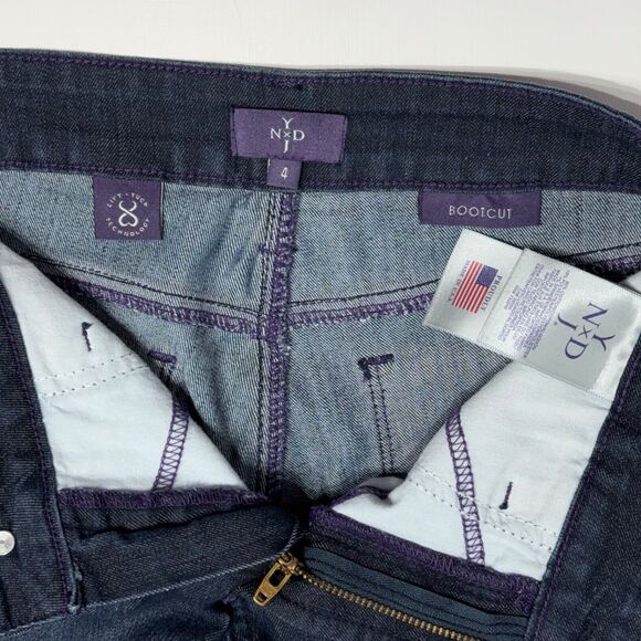 NYDJ Made in USA Bootcut Cropped Dark Wash Jeans Lift Tuck Women's Size 4 (J4) - Picture 6 of 9